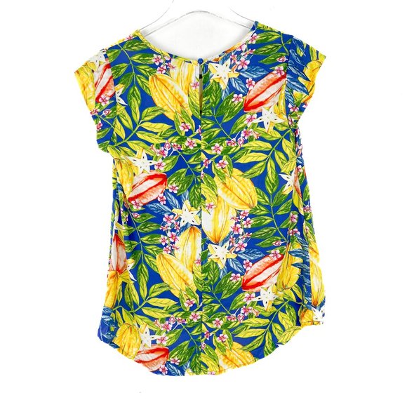 NWT RACHEL Rachel Roy Floral Tropical Cap Sleeve Hi-Lo Top Size XS NEW - Picture 8 of 11